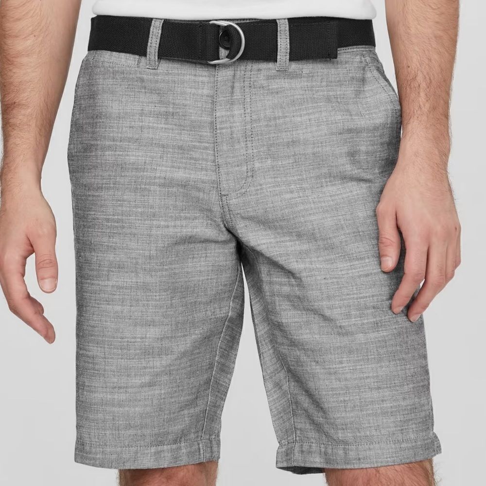 Guess Men’s Heathered  Gray Casual Chino Shorts Size 31